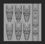 Elite Gothic Cross Silicone Mold – 3D Pre-Curved Overlays & Multi-Style Designer Charms Glam Goodies