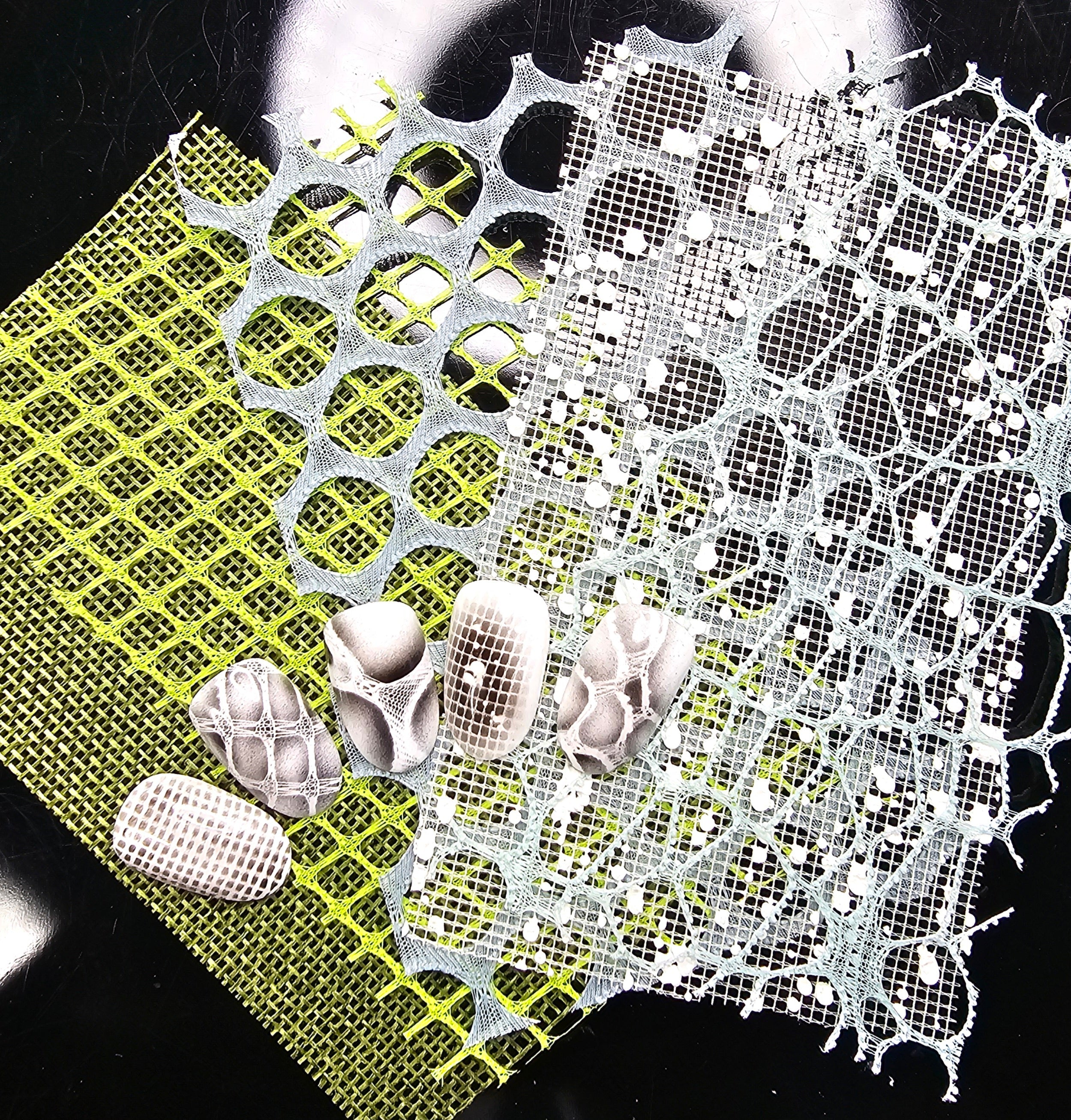 Statement Lace Airbrush Fabric – Bold Layered Texture Overlay Glam Goodies