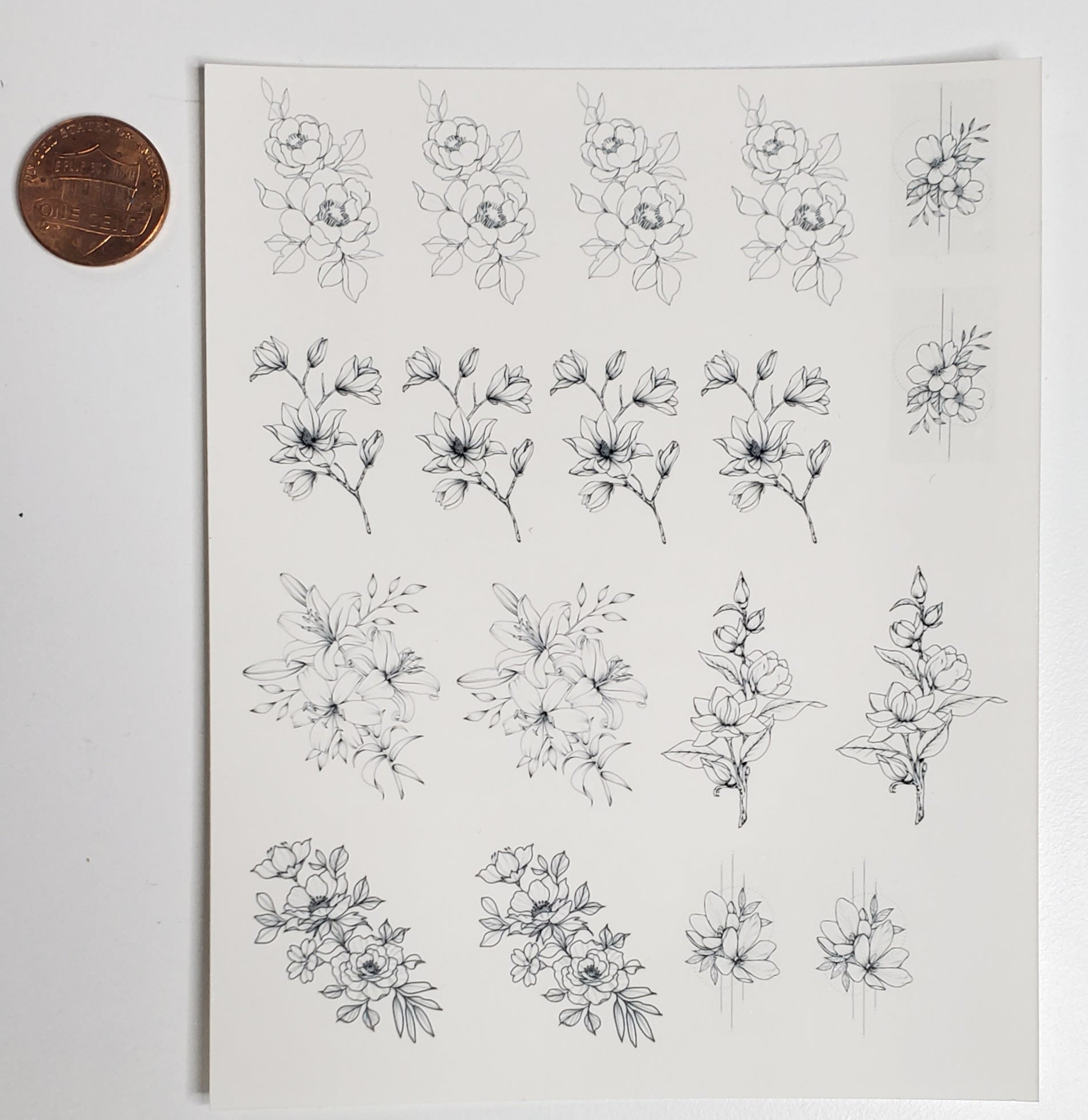 flower water nail decals