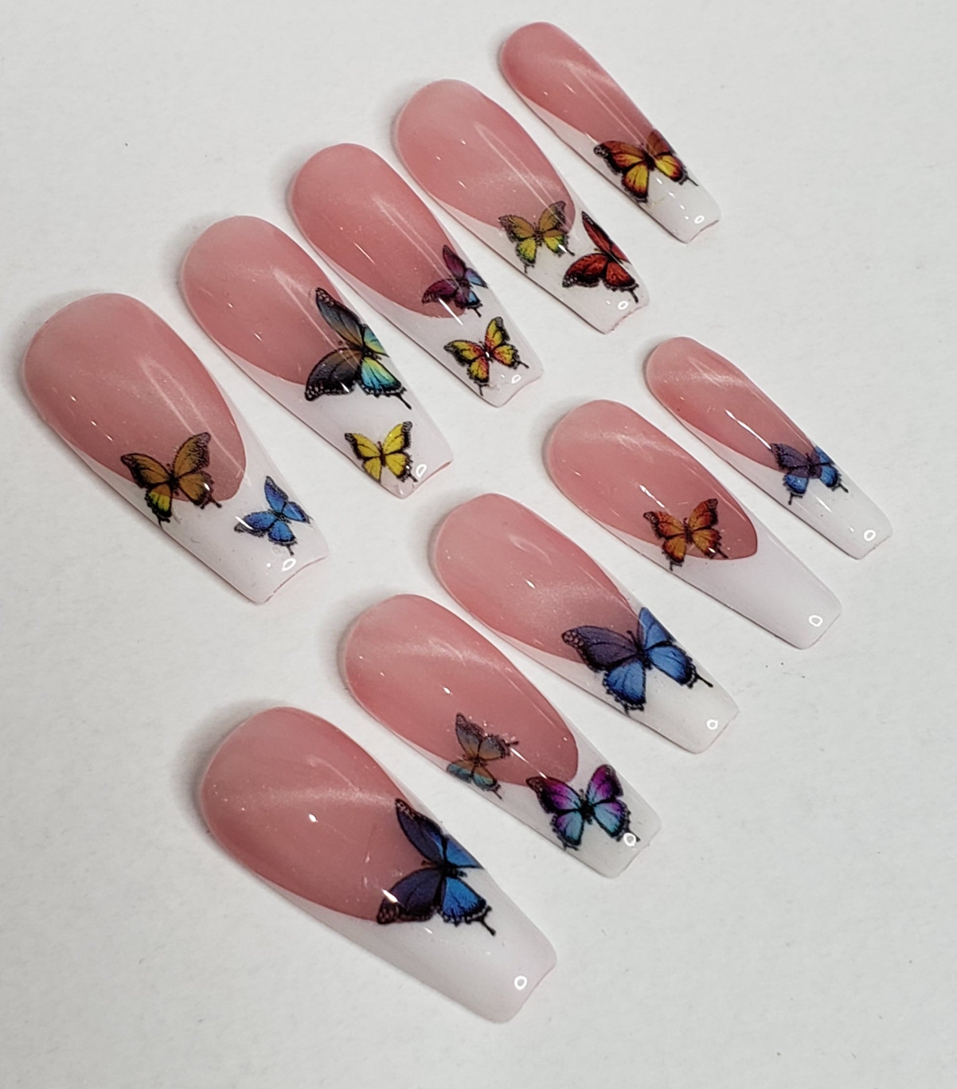 Butterfly French Press On Nail Set Glam Goodies