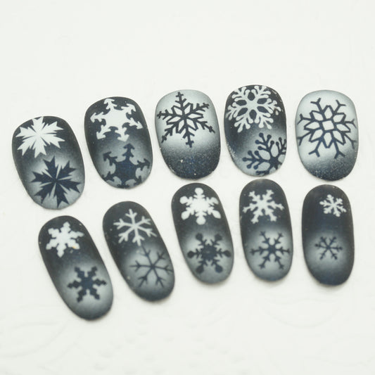 10 Snowflake Nail Stencil Set Glam Goodies