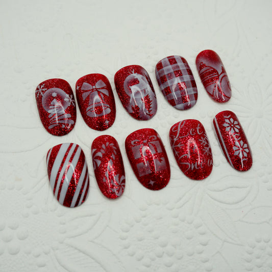 12 Christmas Nail Stencils Set Glam Goodies