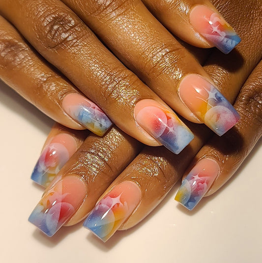 3 Flower Airbrush Nail Stencils Set