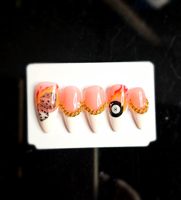Flames nail art