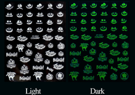 Halloween Nail Stickers (Glow In the DARK!) Glam Goodies